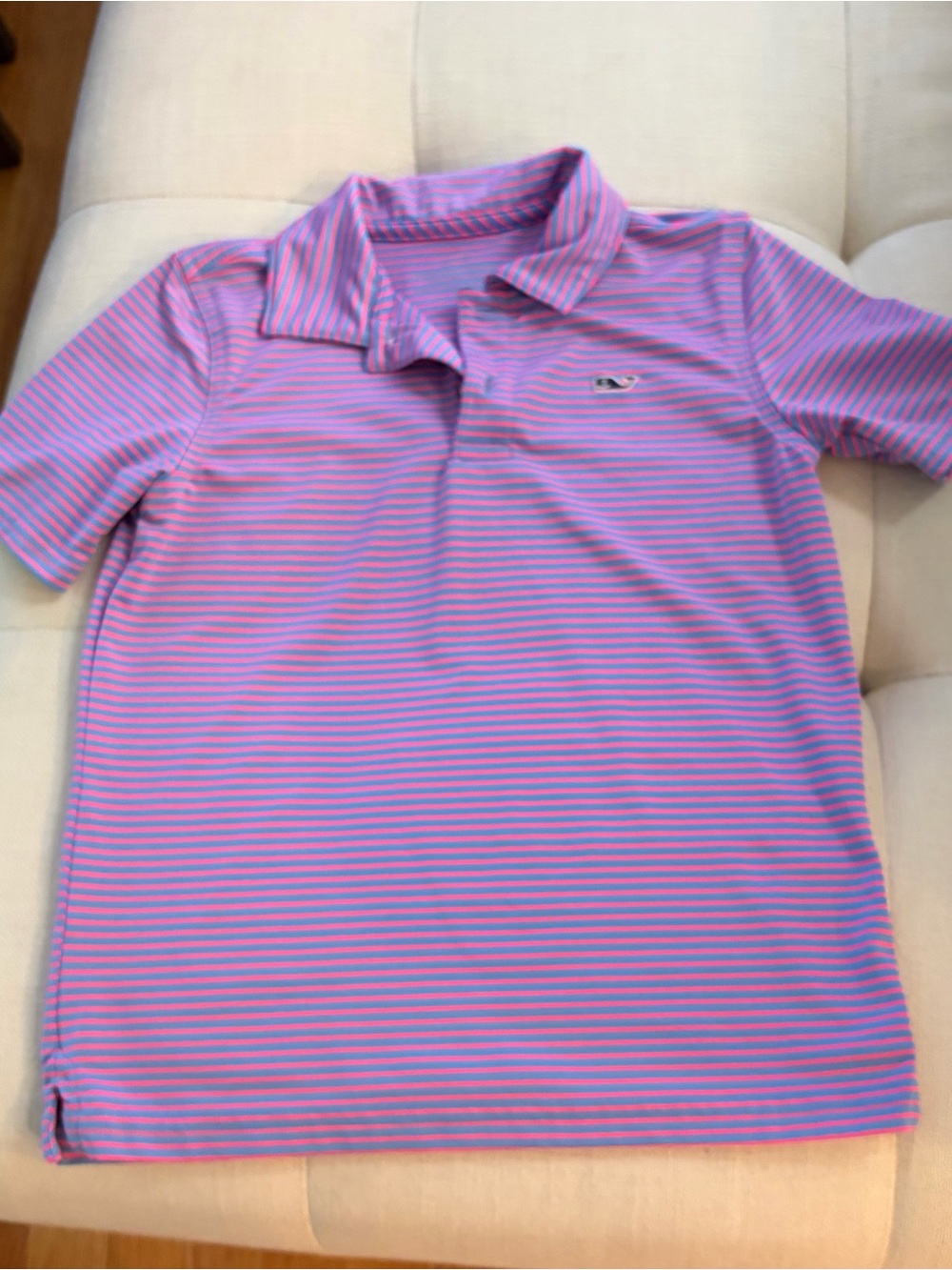 Vineyard Vines Kids Pink and Purple Striped Polo